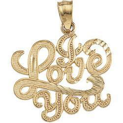 14K Yellow Gold I Love You Pendantyellow 