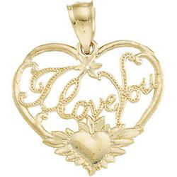 14K Yellow Gold I Love You Heart Pendantyellow 