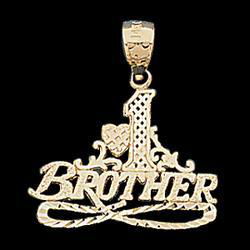 14K Yellow Gold #1 Brother Pendantyellow 