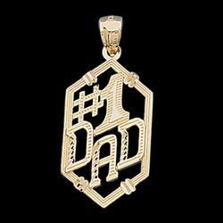 14K Yellow Gold #1 Dad Pendantyellow 