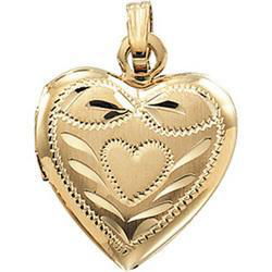 14K Yellow Gold Heart Shaped Locketyellow 