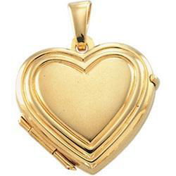 14K Yellow Gold Heart Shaped Locketyellow 