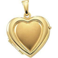 14K Yellow Gold Heart Shaped Locketyellow 