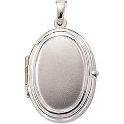 14K White Gold Oval Shaped Locketwhite 