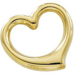 14K Yellow Gold Heart Chain Slideyellow 