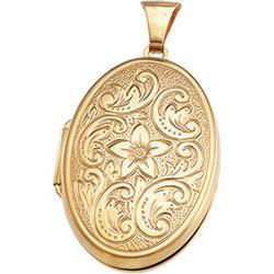 14K Yellow Gold Oval Shaped Locketyellow 