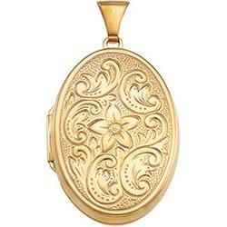 14K Yellow Gold Oval Shaped Locketyellow 