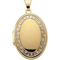 14K Two Tone Gold Oval Shaped Lockettwo 