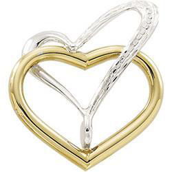 14K Two Tone Gold Double Heart Chain Slidetwo 