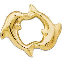 14K Yellow Gold Dolphins Hoopletyellow 