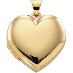 14K Yellow Gold Domed Heart Plain Locketyellow 