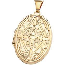 14K Yellow Gold Oval Medieval Locketyellow 