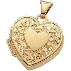 14K Yellow Gold Heart Design Locketyellow 