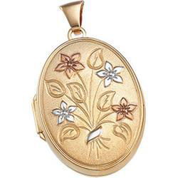 14K Two Tone Gold Floral Spray Lockettwo 