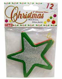 12 Piece 4" Glittered Stars Case Pack 96piece 