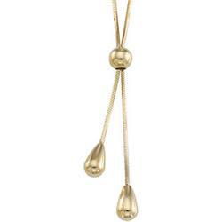 14K Yellow Gold Diamond Cut Chain Wdbl Teardrop - 17 inchesyellow 