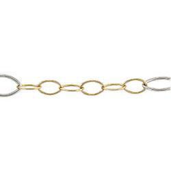 14K Yellow Gold Trace Navette Chain (Two Tone) - 17 inchesyellow 