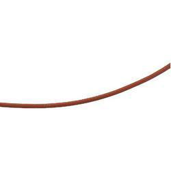 14K White Gold Sienna Brown Leather Cord - 16 incheswhite 