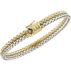 14K Two Tone Gold Basket Weave Chain - 16.5 inchestwo 