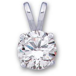 14K White Gold Created Moissanite Pendantwhite 