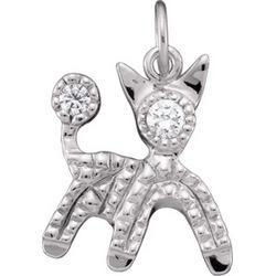 14K White Gold Cubic Zirconia Deco Dogwhite 