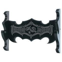 Sword Wall Mount Display, Black w/Oriental Graphicssword 