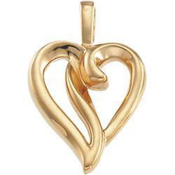 14K White Gold Heart Shaped Pendantwhite 