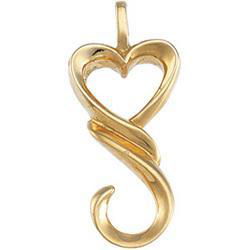 14K Yellow Gold Heart Shaped Pendantyellow 