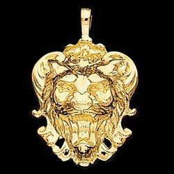 14K Yellow Gold Lion's Head Pendantyellow 