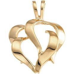 14K White Gold Heart Shaped Pendantwhite 