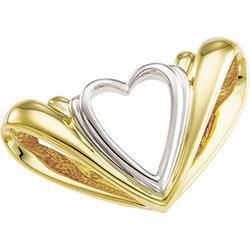 14K Two Tone Gold Heart Chain Slidetwo 