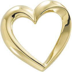 14K Yellow Gold Heart Chain Slideyellow 