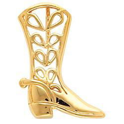 14K Yellow Gold Boot Pendantyellow 