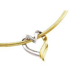 18K Yellow Gold & Platinum Heart Chain Slideyellow 