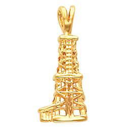 14K White Gold Oil Derrick Pendant With Open Backwhite 