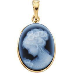 14K Yellow Gold Agate Cameo Pendantyellow 