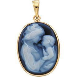 14K Yellow Gold Agate Cameo Pendantyellow 