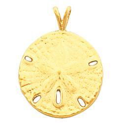 14K White Gold Sand Dollar Pendantwhite 