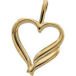 14K Yellow Gold Heart Shaped Pendantyellow 