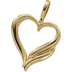 14K Yellow Gold Heart Shaped Pendantyellow 