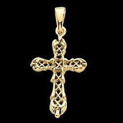 14K Yellow Gold Design Cross Pendantyellow 