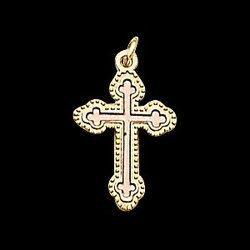 14K Yellow Gold Pink Enamel Cross Pendantyellow 