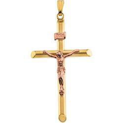 14K Yellow Gold Crucifix Pendant Rose Goldyellow 