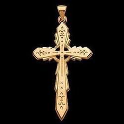 14K Yellow Gold Large Cross Pendantyellow 