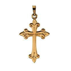 14K Yellow Gold Fancy Cross Pendantyellow 