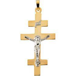 14K Two Tone Gold Crucifix Pendanttwo 