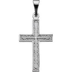 14K White Gold Design Cross Pendantwhite 