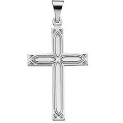 14K White Gold Design Cross Pendantwhite 