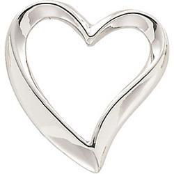 14K White Gold Heart Chain Slidewhite 