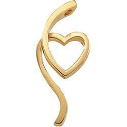 14K Yellow Gold Metal Heart Fashion Pendantyellow 